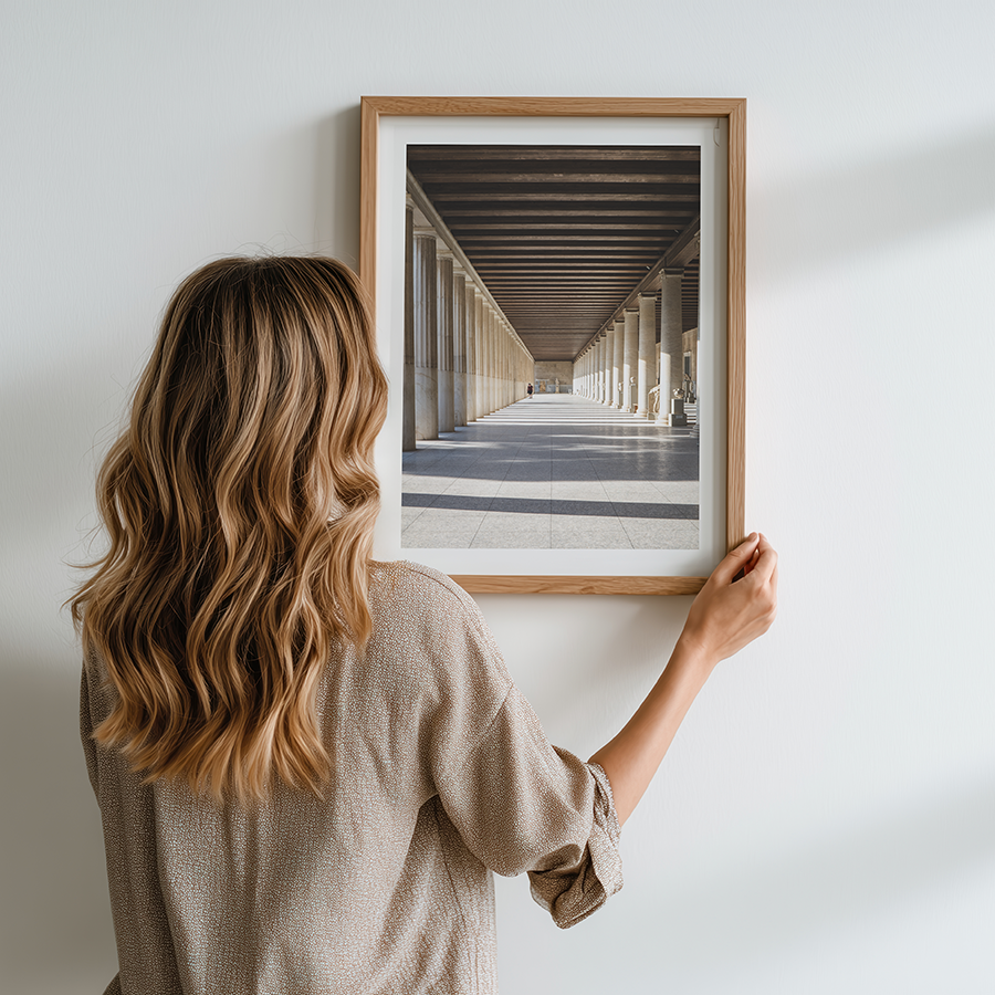 Stoa of Attalos wall art, Athens architecture print, Ancient Agora wall art, Athens photography print, Greece wall art, Stoa of Attalos poster, Greek architecture photography, Ancient Athens print, Athens fine art photography, Greece poster, classical architecture wall art, Mediterranean wall art