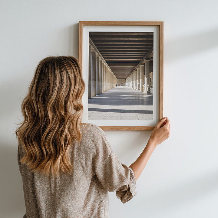 Stoa of Attalos wall art, Athens architecture print, Ancient Agora wall art, Athens photography print, Greece wall art, Stoa of Attalos poster, Greek architecture photography, Ancient Athens print, Athens fine art photography, Greece poster, classical architecture wall art, Mediterranean wall art