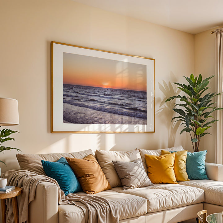 Tel Aviv wall art, sunset beach print, Israel photography, Tel Aviv poster, fine art landscape, Mediterranean wall art, travel photography print, golden hour wall decor, seascape art, minimalist coastal print, fine art print, beach sunset photo