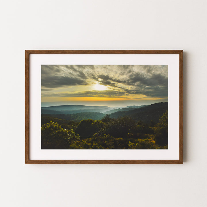 Haifa wall art, sunset photography print, Israel fine art, Haifa poster, coastal wall art, Mediterranean print, fine art photography, Haifa decor, travel photography print, Middle East wall art, Haifa cityscape, museum-quality wall print