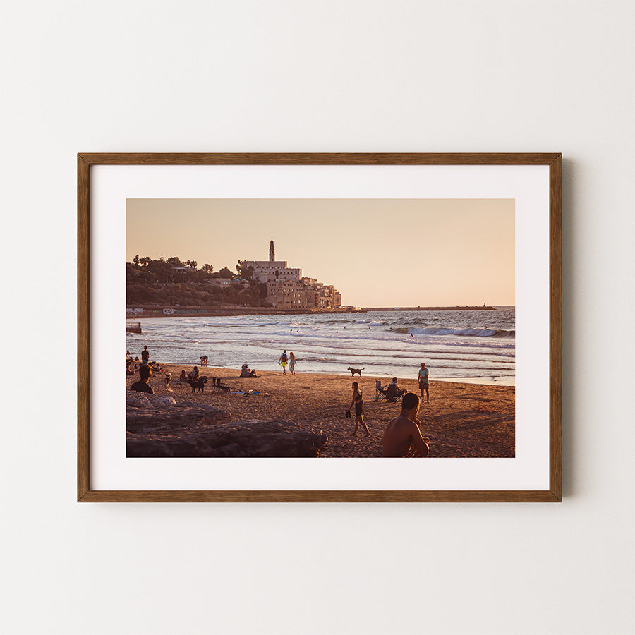 Tel Aviv wall art, Yafo sunset poster, Tel Aviv beach print, fine art photography Tel Aviv, Israeli coastal wall art, Yafo beach sunset, Tel Aviv skyline art, sunset beach poster, museum-quality wall art, sustainable fine art print