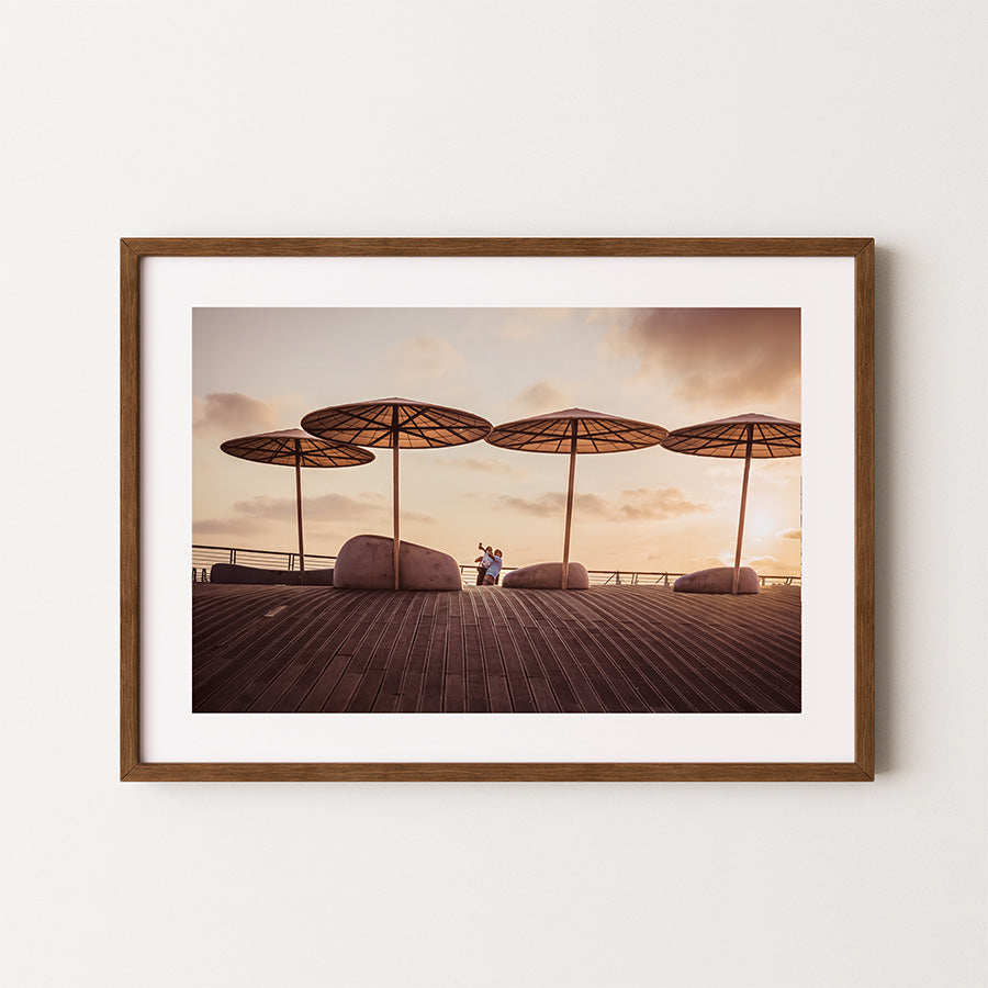 Tel Aviv wall art, sunset beach poster, fine art photography print, Tel Aviv beach print, coastal wall art, vibrant sunset print, museum-quality photography, sustainable fine art, exclusive photography print, travel wall art
