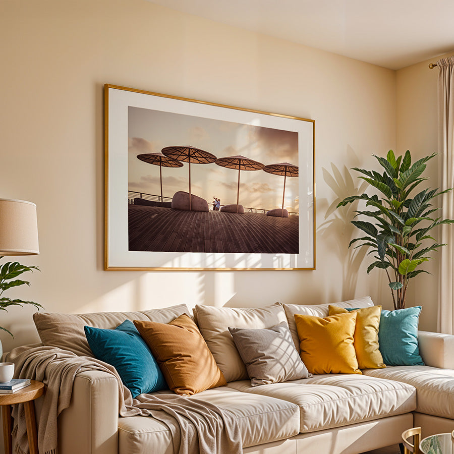 Tel Aviv wall art, sunset beach poster, fine art photography print, Tel Aviv beach print, coastal wall art, vibrant sunset print, museum-quality photography, sustainable fine art, exclusive photography print, travel wall art