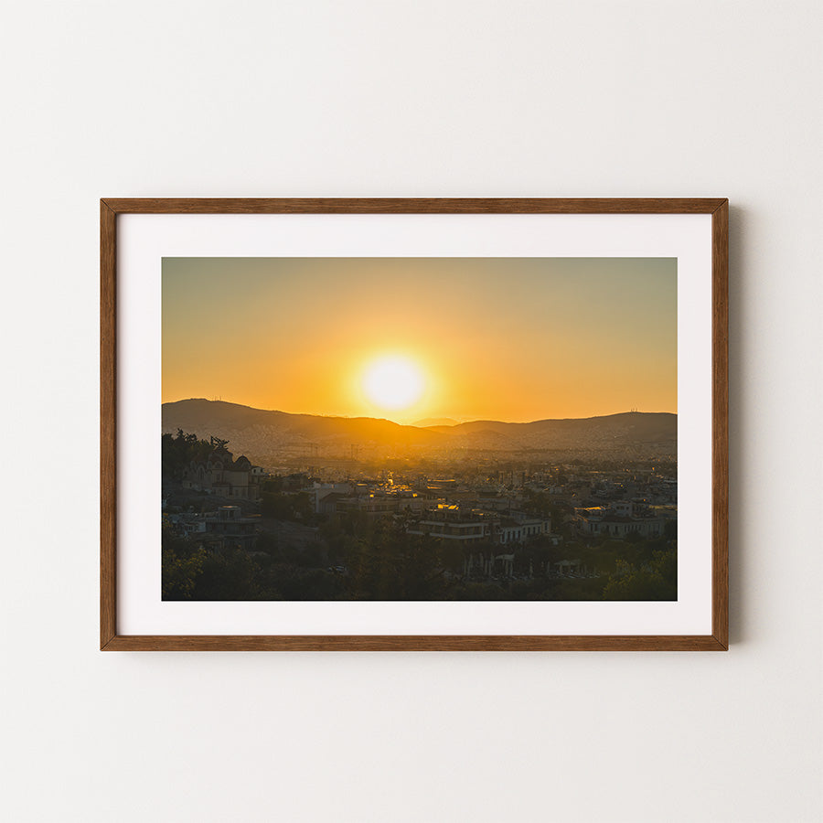 Athens sunset wall art, Sunset in Athens print, Greece poster, Athens wall art, Athens poster, Greece wall art, Athens fine art print, sunset cityscape print, Mediterranean wall art, Athens photography print