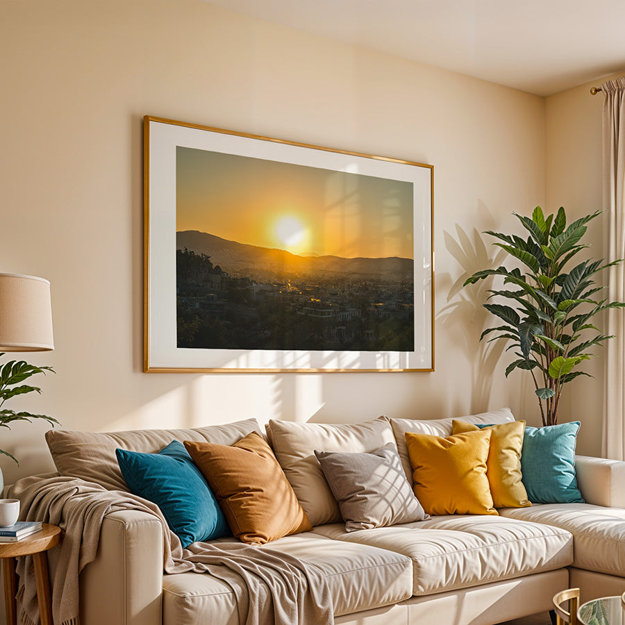 Athens sunset wall art, Sunset in Athens print, Greece poster, Athens wall art, Athens poster, Greece wall art, Athens fine art print, sunset cityscape print, Mediterranean wall art, Athens photography print