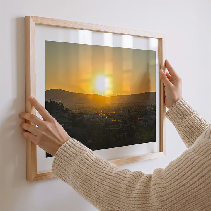 Athens sunset wall art, Sunset in Athens print, Greece poster, Athens wall art, Athens poster, Greece wall art, Athens fine art print, sunset cityscape print, Mediterranean wall art, Athens photography print