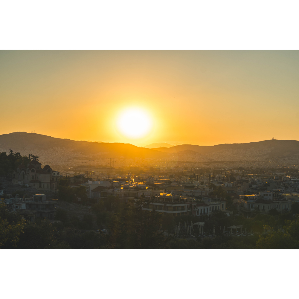 Athens sunset wall art, Sunset in Athens print, Greece poster, Athens wall art, Athens poster, Greece wall art, Athens fine art print, sunset cityscape print, Mediterranean wall art, Athens photography print