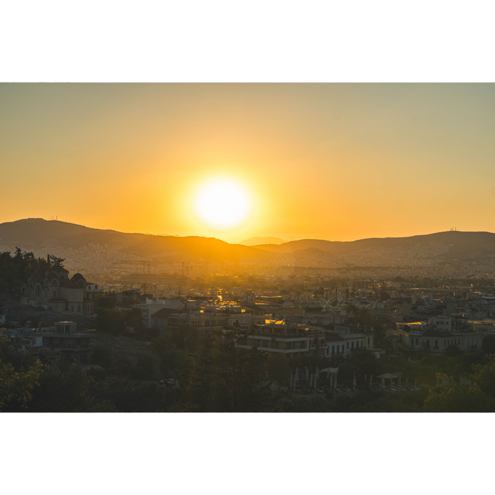 Athens sunset wall art, Sunset in Athens print, Greece poster, Athens wall art, Athens poster, Greece wall art, Athens fine art print, sunset cityscape print, Mediterranean wall art, Athens photography print