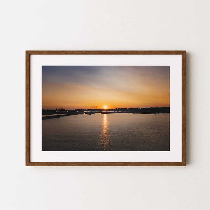 Amsterdam wall art, sunset canal photography, fine art print Amsterdam, Dutch cityscape poster, museum-quality wall art, sustainable fine art print, archival photo print, urban nature photography, exclusive art print Netherlands, travel-inspired wall art