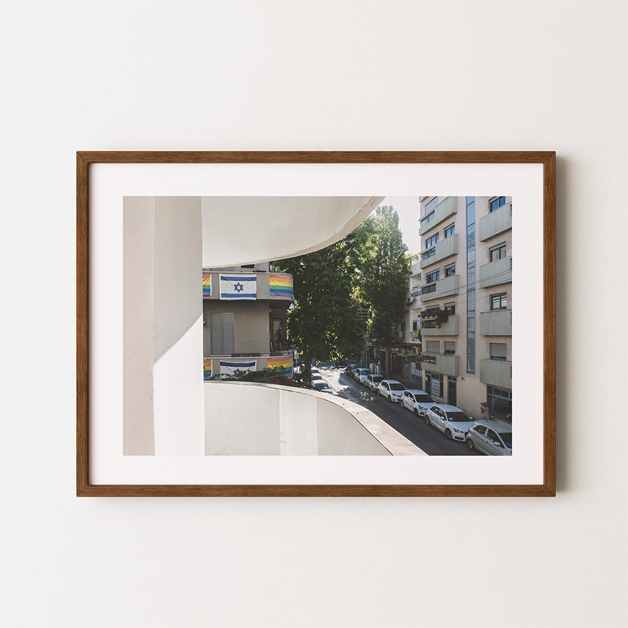 Tel Aviv wall art, Bauhaus architecture print, LGBTQ pride photography, Israel poster, Florentine Tel Aviv art, LGBTQ home decor, urban photography print, fine art photography Israel, Pride flag photography, Israeli fine art print, Tel Aviv Bauhaus poster