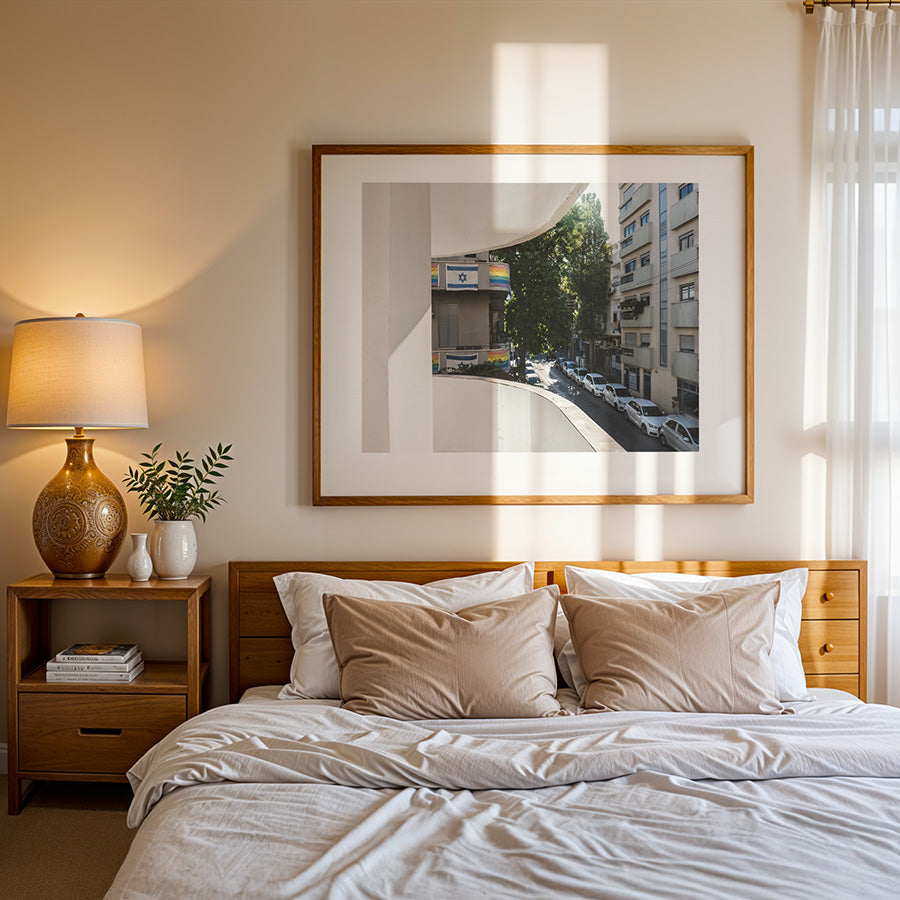 Tel Aviv wall art, Bauhaus architecture print, LGBTQ pride photography, Israel poster, Florentine Tel Aviv art, LGBTQ home decor, urban photography print, fine art photography Israel, Pride flag photography, Israeli fine art print, Tel Aviv Bauhaus poster
