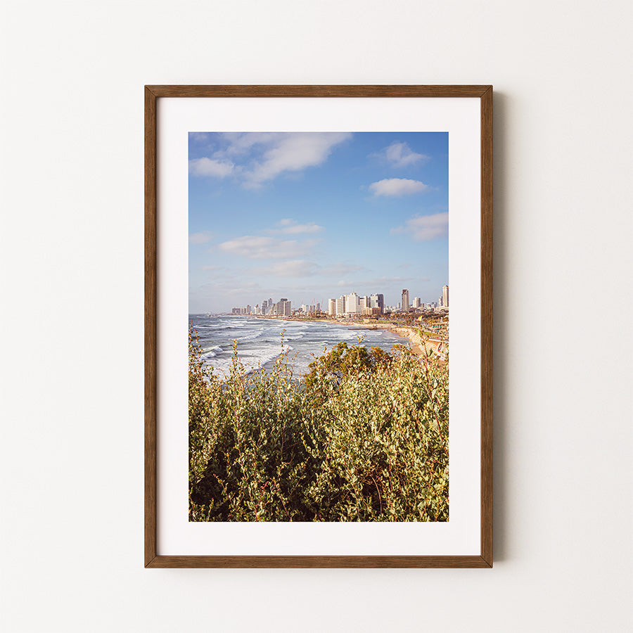 Tel Aviv wall art, Tel Aviv beach poster, Tel Aviv fine art print, Israeli beach print, coastal photography, Mediterranean wall art, urban beach print, travel photography, fine art wall decor, museum-quality print