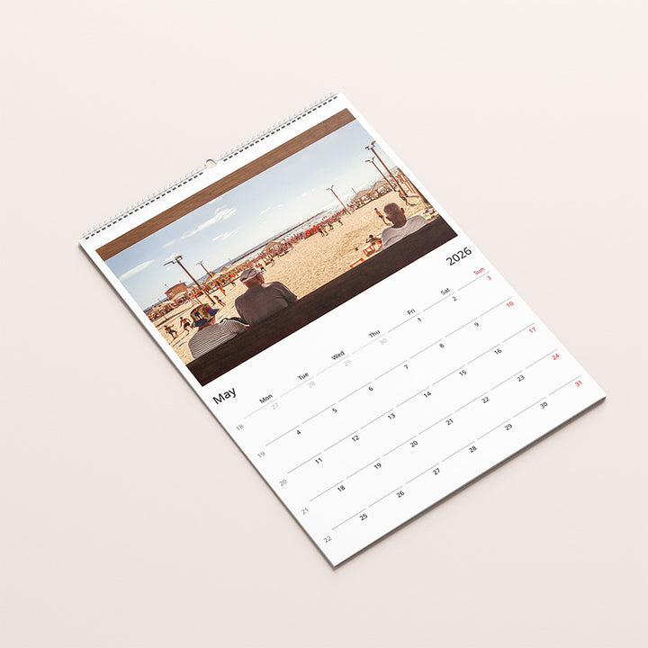 Tel Aviv calendar, Israel calendar 2026, Tel Aviv wall calendar, Tel Aviv print, birthday calendar, gift from Israel, Israeli photography, Tel Aviv art, minimalist calendar, fine art calendar