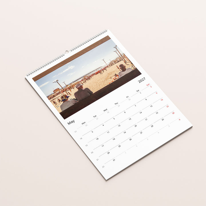 Tel Aviv calendar, Israel calendar 2027, Tel Aviv wall calendar, Tel Aviv print, birthday calendar, gift from Israel, Israeli photography, Tel Aviv art, minimalist calendar, fine art calendar