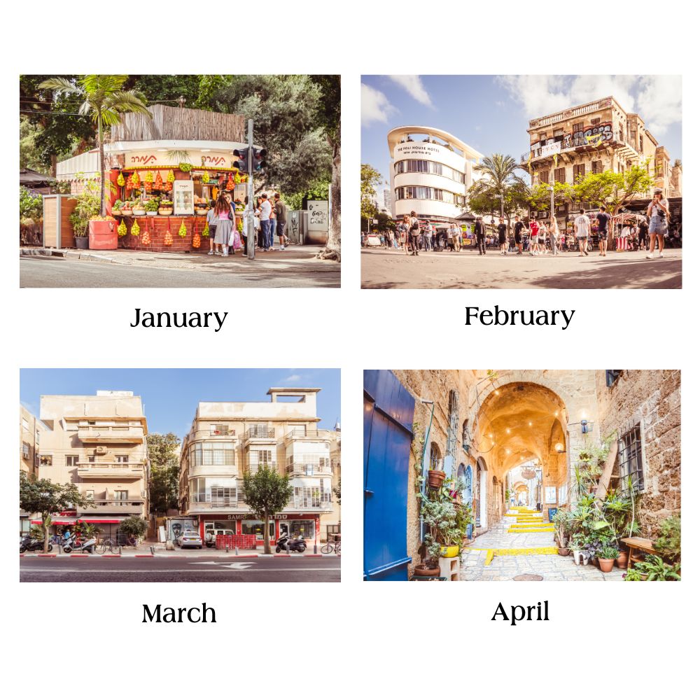 Tel Aviv calendar, Israel calendar 2027, Tel Aviv wall calendar, Tel Aviv print, birthday calendar, gift from Israel, Israeli photography, Tel Aviv art, minimalist calendar, fine art calendar