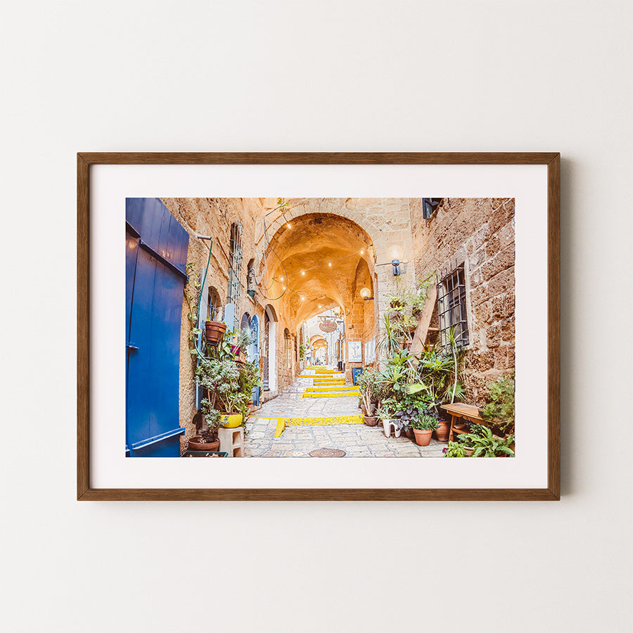 Tel Aviv wall art, Old Yafo poster, Tel Aviv fine art print, Israel cityscape print, Old Jaffa photography, architectural wall art, travel photography print, museum-grade print, sustainable art print