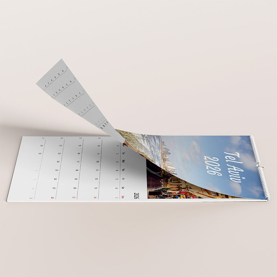 Tel Aviv wall calendar 2026, Tel Aviv calendar, fine art calendar, 2026 planner, birthday calendar, photo art calendar, Tel Aviv print, city wall art, travel gift