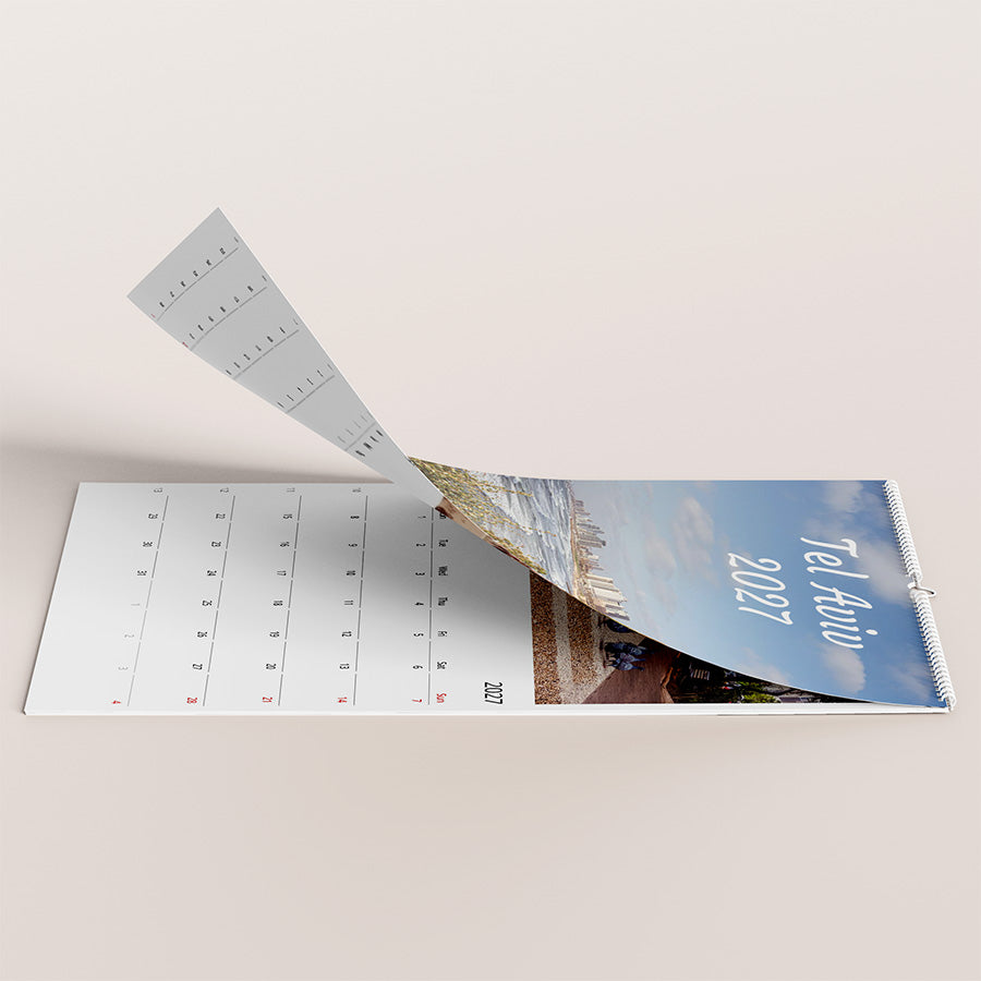 Tel Aviv wall calendar 2027, Tel Aviv calendar, fine art calendar, 2027 planner, birthday calendar, photo art calendar, Tel Aviv print, city wall art, travel gift