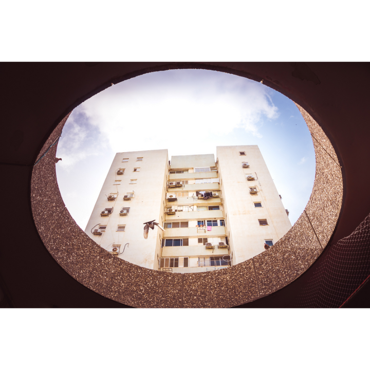 Givatayim wall art, Israel cityscape print, Tel Aviv skyline poster, pigeon view photography, urban architecture print, fine art Israel print, Givatayim skyline art, Israeli city wall art, modern Israel photography, architectural bird’s-eye view, Givatayim fine art