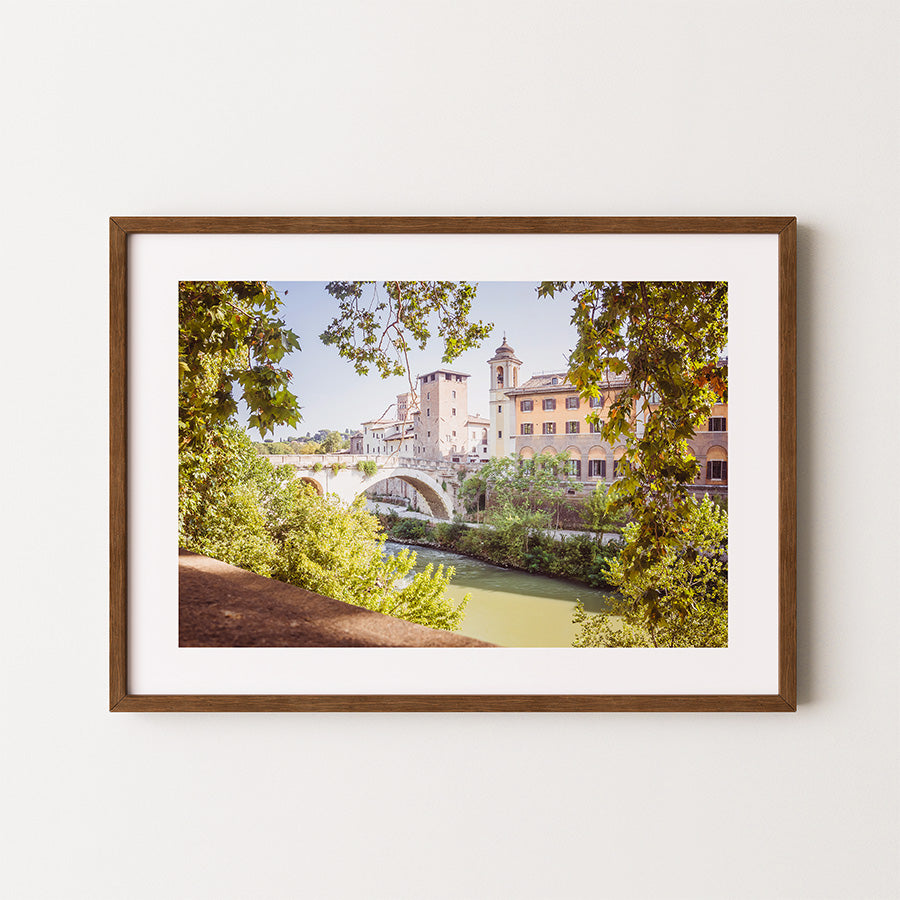 Rome wall art, Tiber Island print, Tiber River poster, Italy travel photography, Rome fine art print, Italian cityscape wall art, Rome architecture print, Italy poster, Rome decor, European bridge artwork