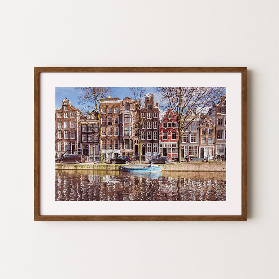 Amsterdam winter print, Amsterdam poster, Amsterdam wall art, Amsterdam canals print, Fine art photography print, Winter Amsterdam poster, Canal wall art, Cityscape wall art, European city print, Travel photography print, Quiet city moment print, Minimalist wall art