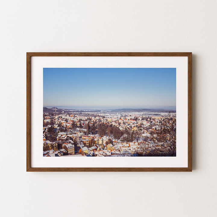 Germany wall art, Harz winter print, Blankenburg poster, German landscape photo, winter wall decor, fine art photography print, snowy mountain print, German countryside art, Harz photo print, Germany poster, Blankenburg Germany winter art, snowy town photo, German village print, Harz mountain wall art