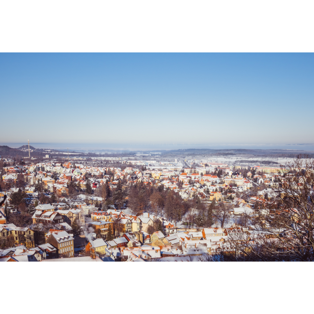 Germany wall art, Harz winter print, Blankenburg poster, German landscape photo, winter wall decor, fine art photography print, snowy mountain print, German countryside art, Harz photo print, Germany poster, Blankenburg Germany winter art, snowy town photo, German village print, Harz mountain wall art