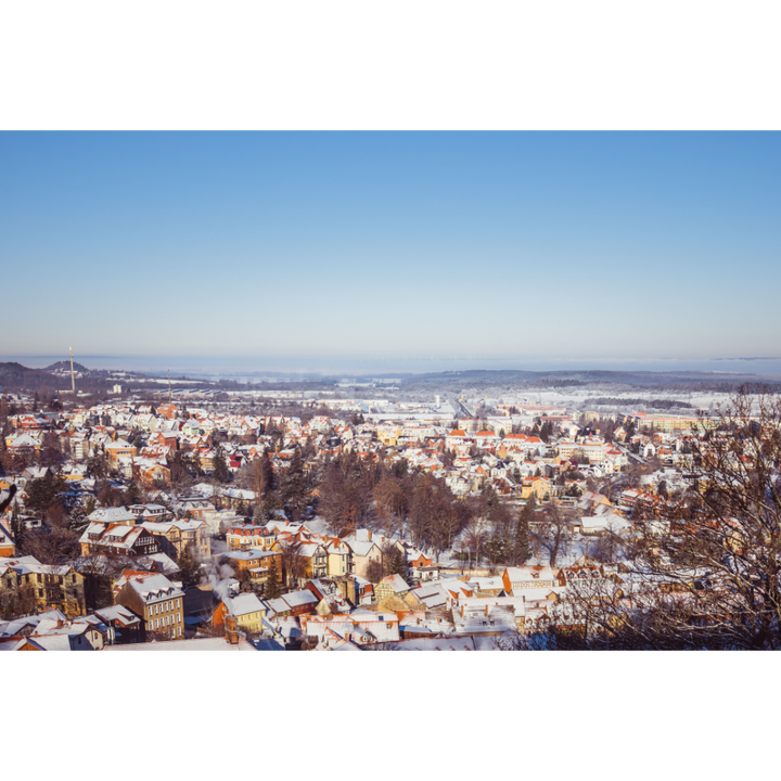 Germany wall art, Harz winter print, Blankenburg poster, German landscape photo, winter wall decor, fine art photography print, snowy mountain print, German countryside art, Harz photo print, Germany poster, Blankenburg Germany winter art, snowy town photo, German village print, Harz mountain wall art