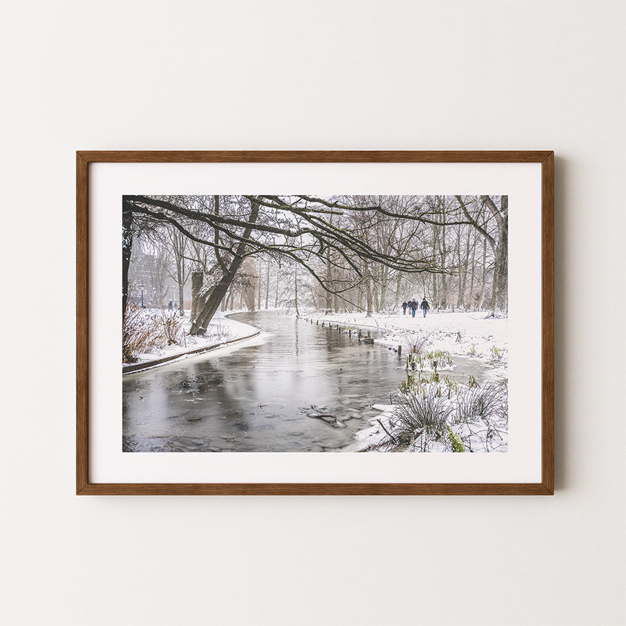 Amsterdam wall art, Oosterpark print, winter photography, fine art print, Amsterdam poster, minimalist wall art, Dutch landscape, park wall decor, serene nature photo, Netherlands travel art
