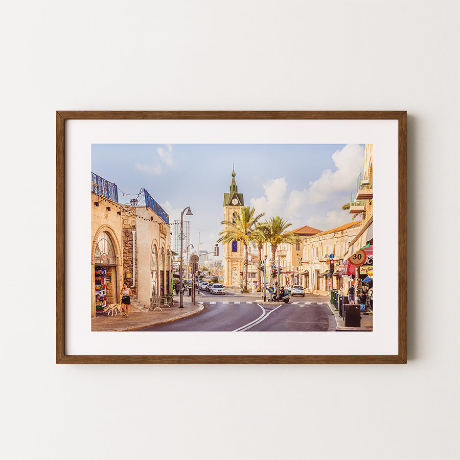 Tel Aviv wall art, Yaffa Clocktower print, Israel cityscape art, fine art photography print, architectural wall art, Tel Aviv poster, historic landmark print, museum-quality print, sustainable art print, travel photography wall decor