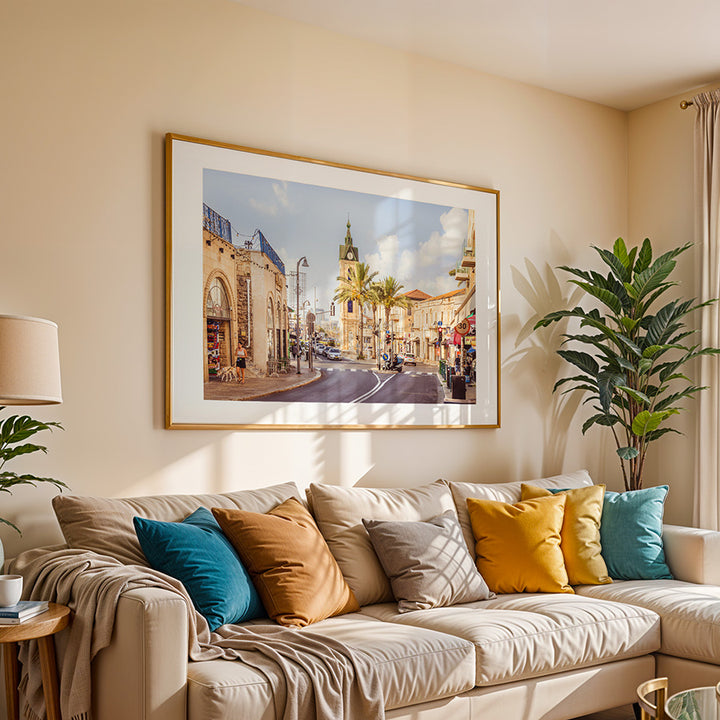 Tel Aviv wall art, Yaffa Clocktower print, Israel cityscape art, fine art photography print, architectural wall art, Tel Aviv poster, historic landmark print, museum-quality print, sustainable art print, travel photography wall decor