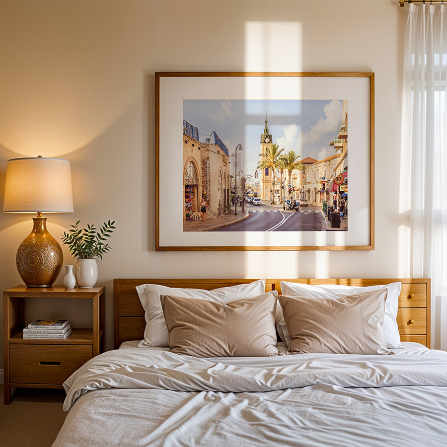 Tel Aviv wall art, Yaffa Clocktower print, Israel cityscape art, fine art photography print, architectural wall art, Tel Aviv poster, historic landmark print, museum-quality print, sustainable art print, travel photography wall decor