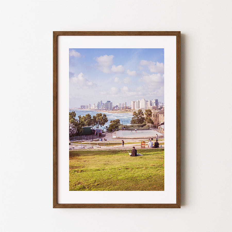 Yafo wall art, Tel Aviv beach print, Abrasha Park photography, Yafo amphitheatre poster, Israeli coastal art, urban nature print, museum-quality fine art, sustainable photography print, exclusive Tel Aviv art