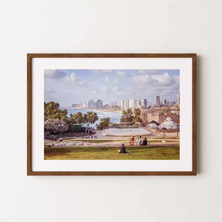 Yafo wall art, Tel Aviv fine art print, Yafo amphitheatre poster, Abrasha Park photography, Tel Aviv beach art, Israeli cityscape print, urban nature photography, museum-quality wall art, sustainable fine art print, exclusive travel photography