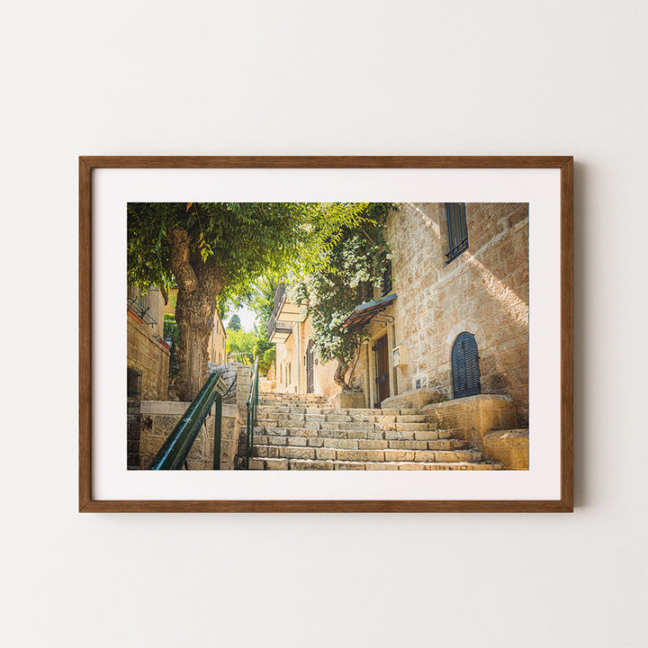 Yemin Moshe Jerusalem wall art, Jerusalem wall art, Yemin Moshe print, Jerusalem print, Jerusalem poster, Israel photography, Israel wall art, Jerusalem photography, Jerusalem street photography, Jerusalem stone streets, Holy Land wall art, Israeli art print, Jerusalem decor, Israel travel photography, Jewish wall art