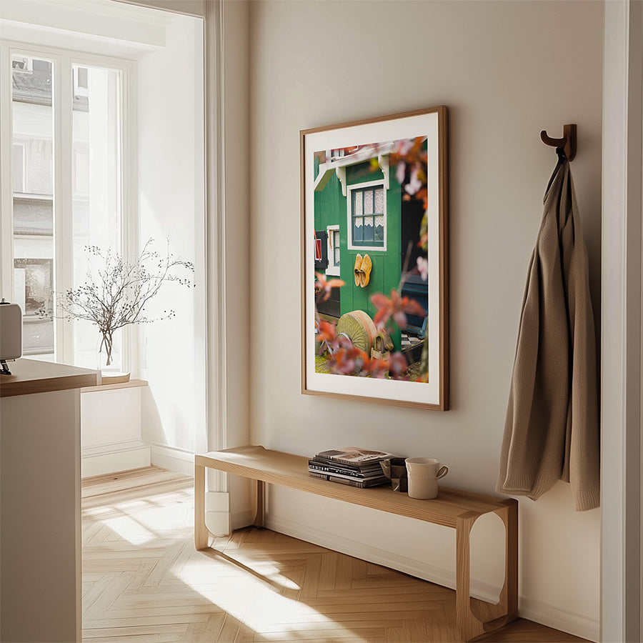 Zaanse Schans village wall art, Dutch village print, Netherlands countryside photography, fine art village poster, archival photo print, sustainable wall decor, museum-quality art print, authentic Dutch home art, travel photography Netherlands, eco-friendly fine art print