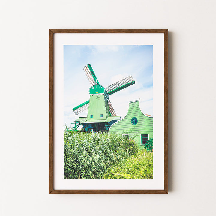 Zaanse Schans windmill wall art, Netherlands windmills photography, Dutch heritage print, fine art windmill poster, archival photo print, sustainable wall decor, museum-quality art print, travel photography Netherlands, green windmill print, eco-friendly fine art