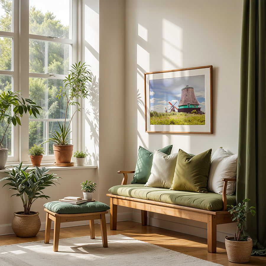 zaanse schans windmill wall art, dutch windmill wall art, zaanse schans fine art print, netherlands windmill photography print, dutch countryside wall art, traditional netherlands wall art, windmill landscape fine art print