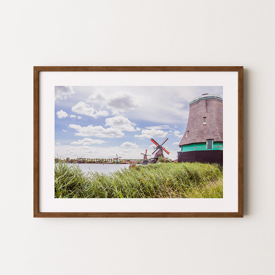 Zaanse Schans wall art, Dutch windmills print, Netherlands landscape art, fine art photography print, sustainable wall decor, museum-quality art print, archival photo print, travel photography poster, eco-friendly art print, scenic Dutch poster