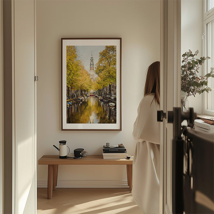 Zuiderkerk Amsterdam wall art, vertical Amsterdam poster, Amsterdam church print, Zuiderkerk photo print, fine art photography Amsterdam, canal view Amsterdam print, iconic Amsterdam architecture, Dutch church photo art, Amsterdam fine art print, Zuiderkerk vertical wall art