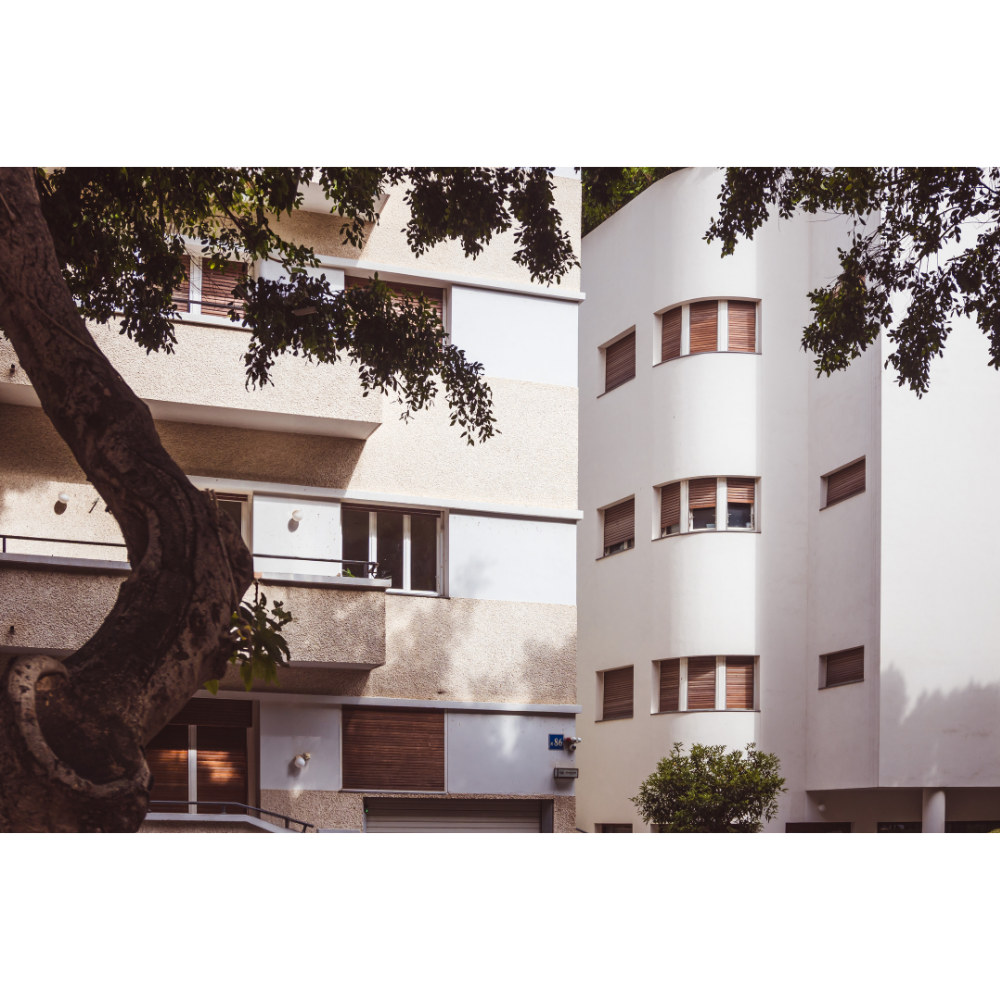 Bauhaus wall art, Tel Aviv architecture print, Rothschild Boulevard photo, White City Tel Aviv, Mediterranean modernism print, minimalist Bauhaus poster, modernist Israel print, Tel Aviv travel photography, Mediterranean architecture art, Bauhaus design photo, fine art wall print